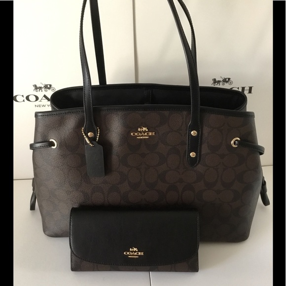 Coach Handbags - SOLD! 🌹SALE! Authentic Coach Drawstring Carryall. Wallet included!
